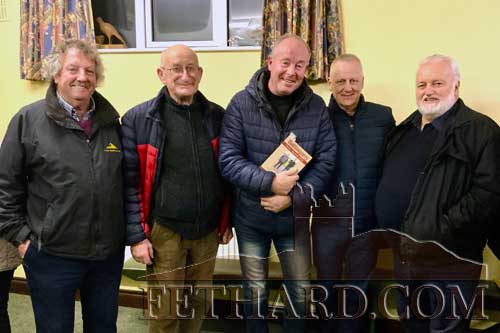 Photographed at Fethard Historical Society's lecture 'Fethard Military Barracks and the Revolution' by Niamh Hassett, held in Fethard ICA Hall on Tuesday, December 6, 2022, are L to R: Mattie Tynan, Willie O'Donnell, Anthony Kelly, Willie Connolly and Brendan Kenny.