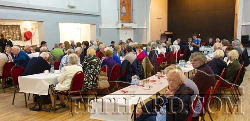 Community and guests seated in Fethard Ballroom where a hot meal was served for all present.