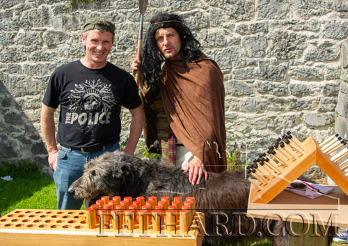 Willie O'Meara, Killusty, with his home-made medieval wooden challenge games that caused great excitement in 2013.