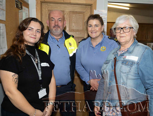 Photographed at the 'Welcome Event' for Ukrainians held in Fethard Ballroom on Wednesday, July 26 are L to R: Irene Belova (Ukrainian Representative); Sergeant Kieran O'Regan (Community Policing); Garda Fiona Gleeson (Community Policing); and Mollie Standbridge (Refugee Coordinator).