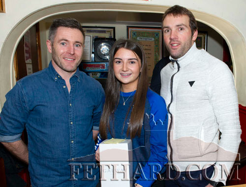 The winner of the annual 'Young Sports Person of The Year Award' was Nicole Delaney who won the U17 'Player of the Year' award for her club, Wexford Youths F.C. L to R: Declan Ryan, Nicole Delaney, and special guest James Woodlock.