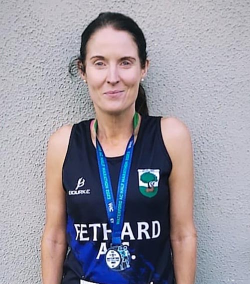 Fethard’s Edel Roche had a phenomenal race with a massive personal best of 1.30.15 over the distance at the Waterford AC Half Marathon