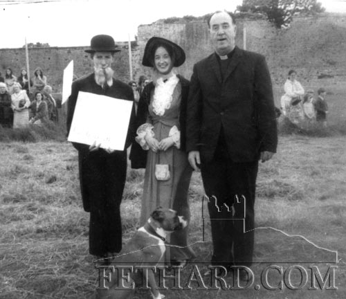 Photographed at Fethard Fancy Dress Parade in the Barrack Field are L to R: Concepta Healy, Lou Kenrick and Fr. Leddin OSA.