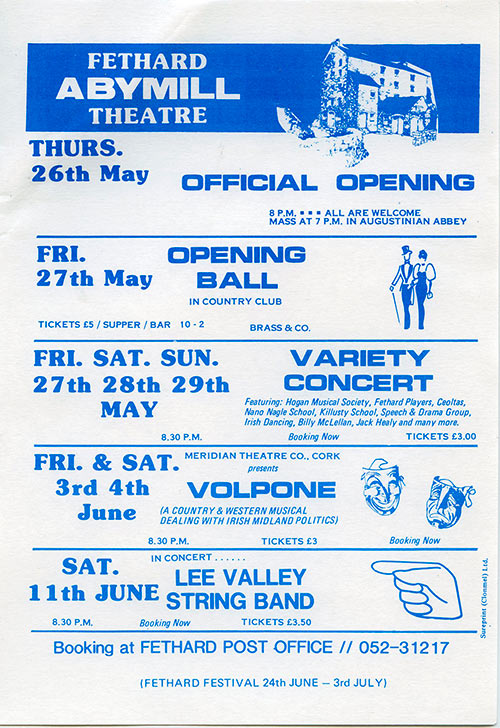 The flier for the Official Opening week's events from May 26 to June 11, 1988.