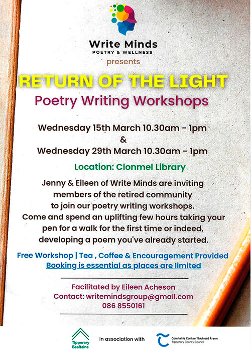 Return of the Light – Poetry, Writing Workshops