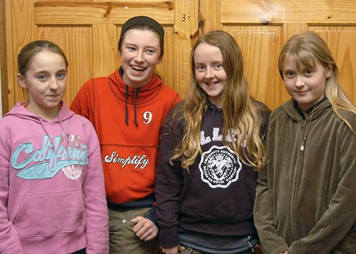 One of Cloneen National School teams that participated in the Credit Union Regional Quiz held in Fethard Ballroom on February 3, 2006. L to R: Niamh Fitzgerald, Hannah Daly, Jessica Hearne and Jane Fitzgerald.