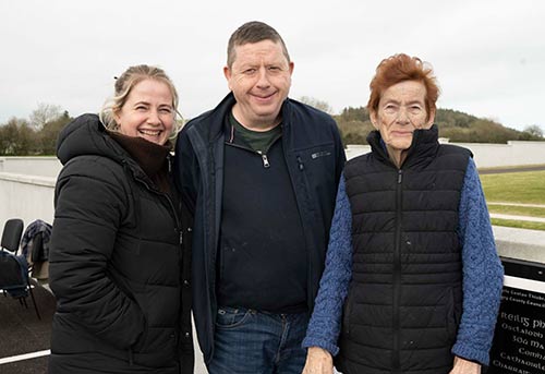 Mrs Patricia Maher, Kilknockin, Fethard, who provided the ground for the lawn cemetery, photographed with her daughter Lily and son Ollie.